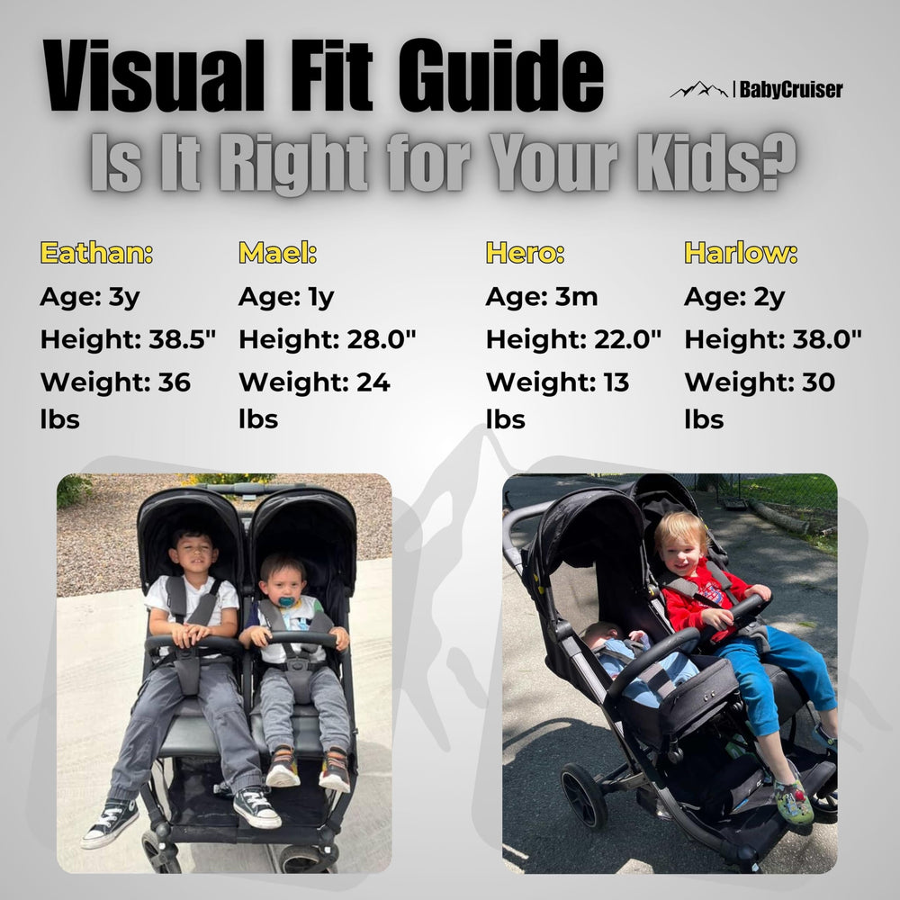 double stroller length BabyCruiser Double Stroller